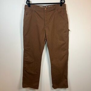 Dickies Men's Relaxed Fit Duck Carpenter Pants Brown Utility Workwear Size 36x32